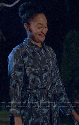 Rainbow’s blue camo print maxi shirtdress on Black-ish