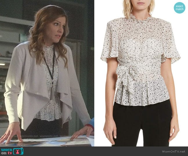 Rebecca Taylor Star Tie Silk Blend Blouse worn by Charlotte Richards (Tricia Helfer) on Lucifer