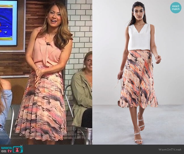 Reiss Harriet Skirt worn by Ginger Zee on Good Morning America