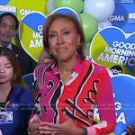 Robin’s pink violin print blouse on Good Morning America