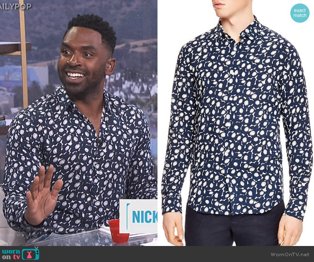 Sandro Bloomer Slim Fit Button-Down Shirt worn by Justin Sylvester on E! News