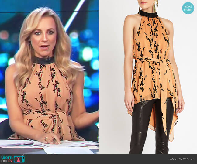 Sass & Bide Flocks Away Top worn by Carrie Bickmore on The Project
