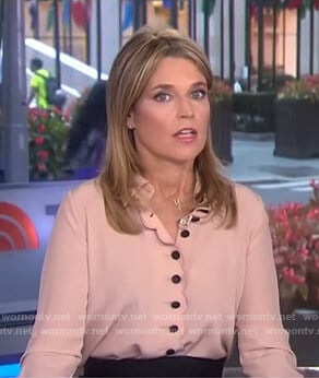 Savannah’s pink scalloped blouse on Today