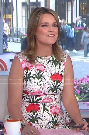 Savannah’s white carnation sleeveless dress on Today