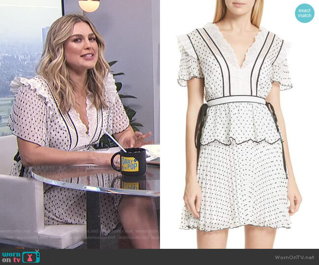 Self Portrait Pleated Plumetis Dress worn by Carissa Loethen Culiner on E! News