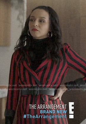 Shaun’s red striped blazer on The Arrangement