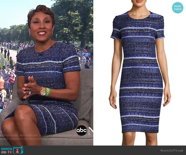 St John Collection Eva Tweed Sheath Dress worn by Robin Roberts on Good Morning America