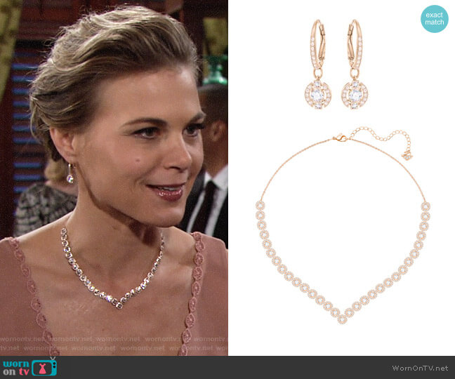 Swarovski Angelic Square Necklace in Rose Gold worn by Phyllis Newman (Gina Tognoni) on The Young and the Restless