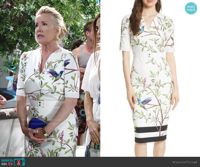 Ted Baker Evrely Highgrove Dress worn by Nikki Reed Newman (Melody Thomas-Scott) on The Young and the Restless