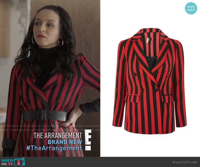 Topshop Humbug Stripe Double Breasted Blazer worn by Shaun (Carra Patterson) on The Arrangement