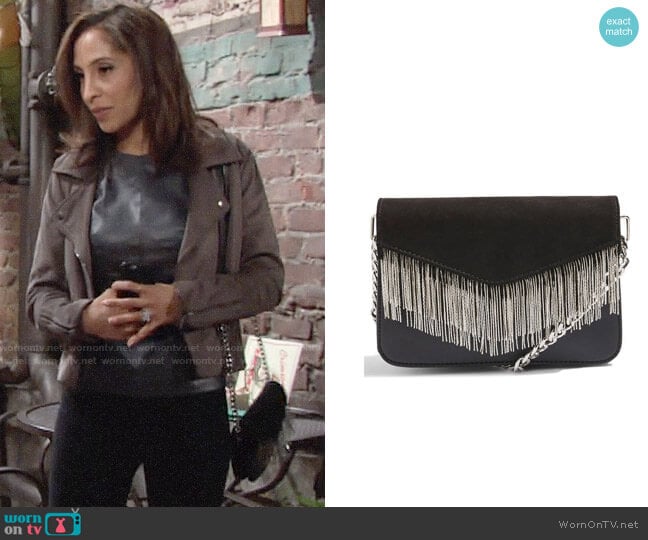 Topshop Remy Chain Flap Faux Leather Crossbody Bag worn by Lily Winters (Christel Khalil) on The Young and the Restless