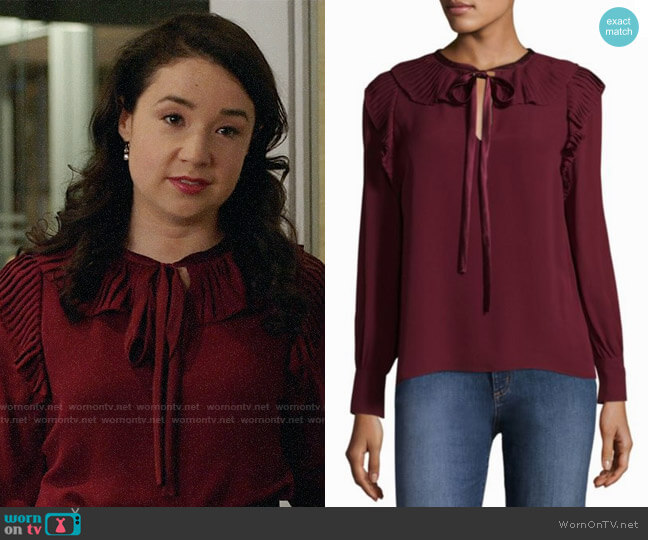 Tory Burch Diana Silk Blouse worn by Marissa Gold (Sarah Steele) on The Good Fight