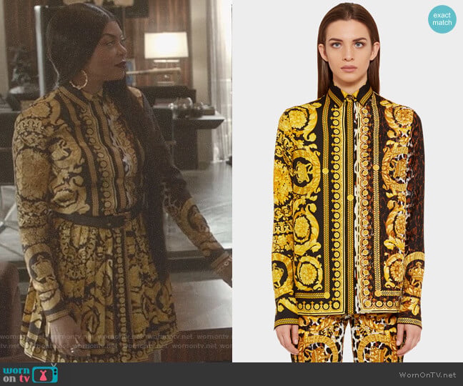 Versace Wild Baroque SS92 Print Shirt worn by Cookie Lyon (Taraji P. Henson) on Empire