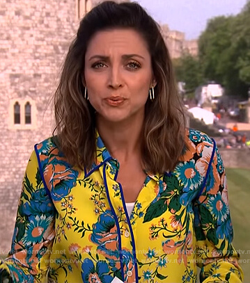 Paula’s yellow floral print blouse on The View