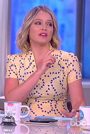 Sara’s yellow heart print dress on The View