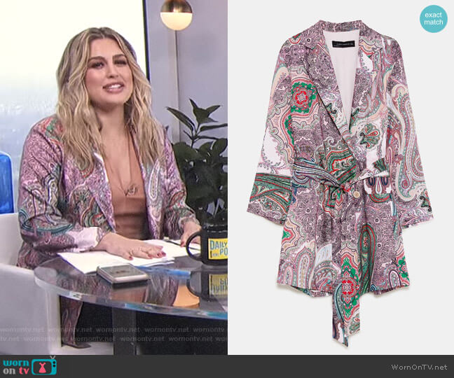 Paisley Print Blazer-Style Dress worn by Carissa Loethen Culiner on E! News
