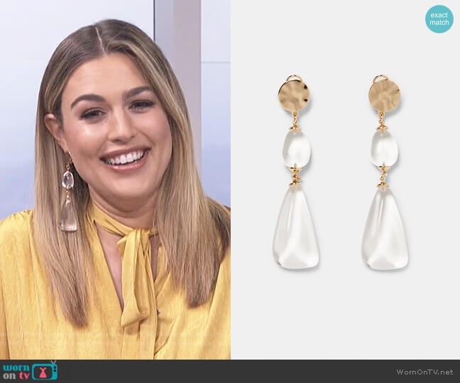 Zara Transparent Stone Earrings worn by Carissa Loethen Culiner on E! News