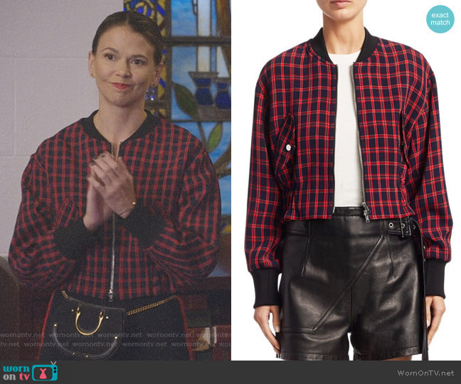 3.1 Phillip Lim Plaid Bomber Jacket worn by Liza Miller (Sutton Foster) on Younger