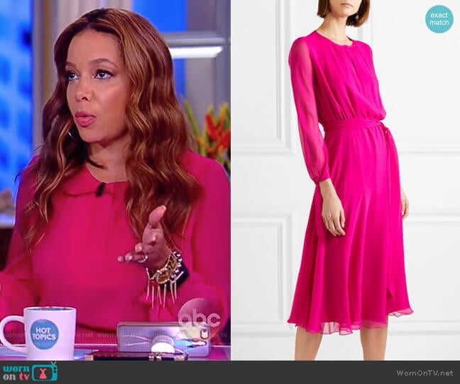 Aross Girl X Soler Amanda silk-georgette midi dress worn by Sunny Hostin on The View
