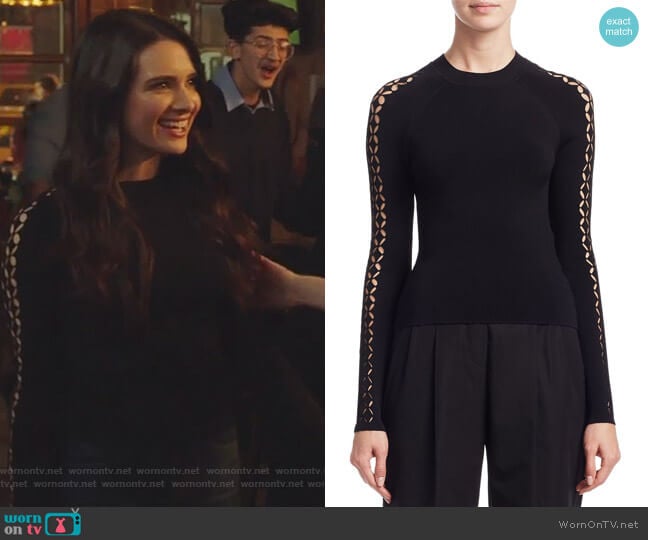 Alexander Wang Cutout Raglan Sweater worn by Jane Sloan (Katie Stevens) on The Bold Type