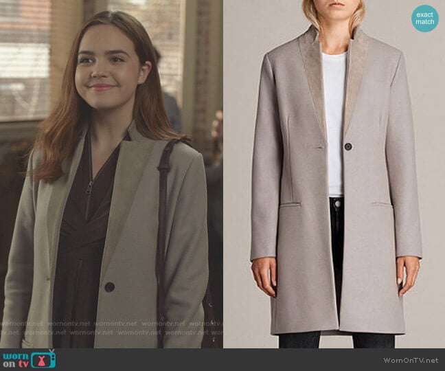 All Saints Leni Coat worn by Grace Russell (Bailee Madison) on Good Witch