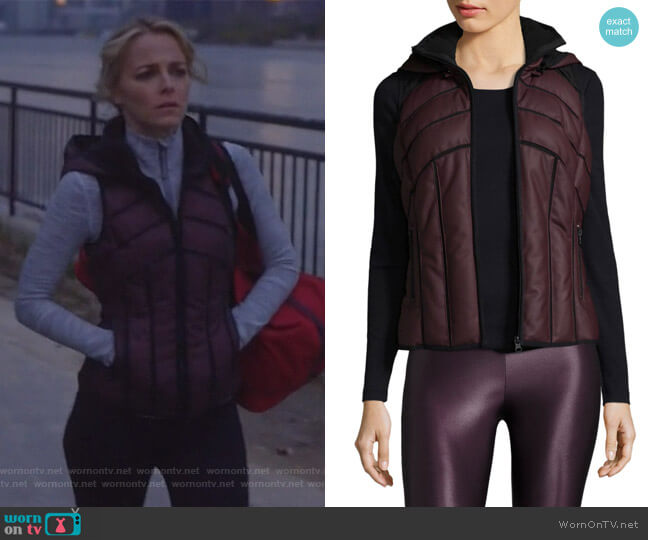 Blanc Noir Aura Mesh Inset Vest worn by Lizzie Needham (Bojana Novakovic) on Instinct