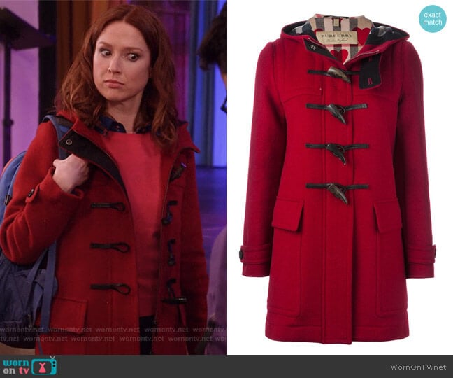 Burberry Brit Baysbrooke Duffle Coat worn by Kimmy Schmidt (Ellie Kemper) on Unbreakable Kimmy Schmidt