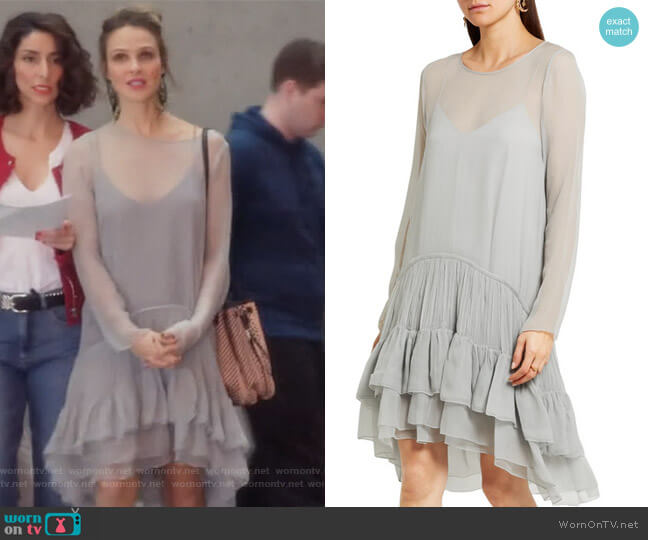 Chloe Tiered ruffled silk-mousseline dress worn by Phoebe Wells (Beau Garrett) on Girlfriends Guide to Divorce