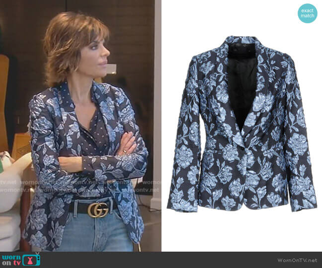 Christian Pellizzari Floral Blazer worn by Lisa Rinna on The Real Housewives of Beverly Hills