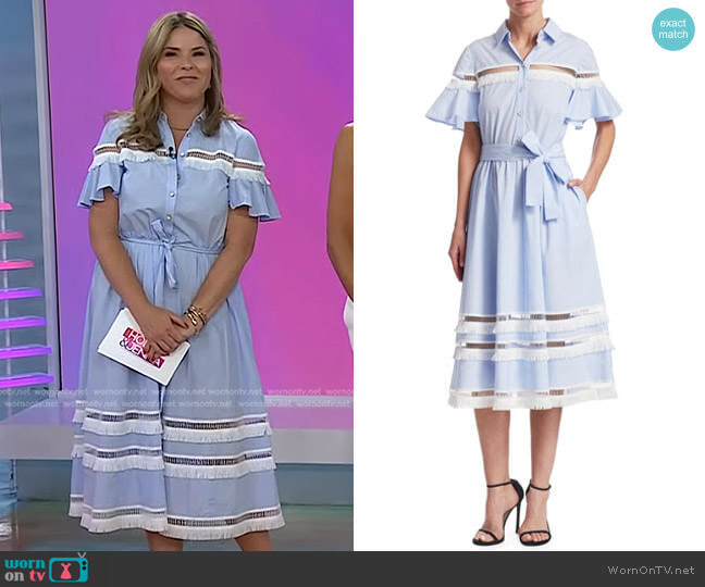 Lela Rose Cotton Shirt Dress worn by Jenna Bush Hager on Today