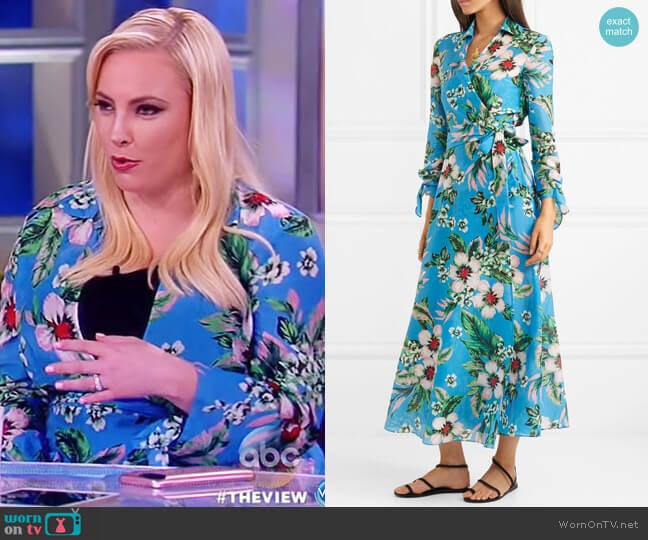 Diane von Furstenberg Floral Wrap Coverup Dress worn by Meghan McCain on The View
