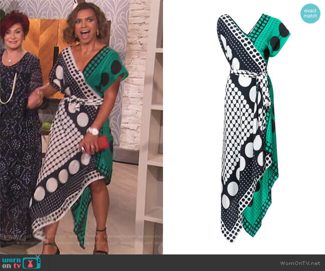 Diane von Furstenberg Asymmetric sleeve scarf dress