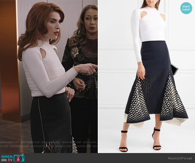 Cushnie Et Ochs Fiona cutout ribbed stretch-knit bodysuit worn by Kitty Montgomery (Julianna Margulies) on Dietland