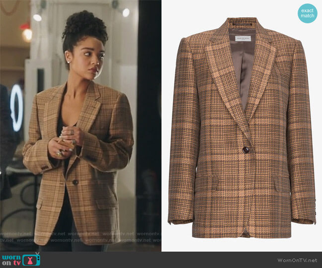 Dries Van Noten Single Breasted Check Jacket worn by Kat Edison (Aisha Dee) on The Bold Type