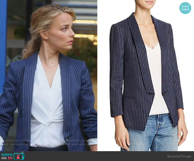 Dylan Gray Pinstripe Blazer worn by Lizzie Needham (Bojana Novakovic) on Instinct