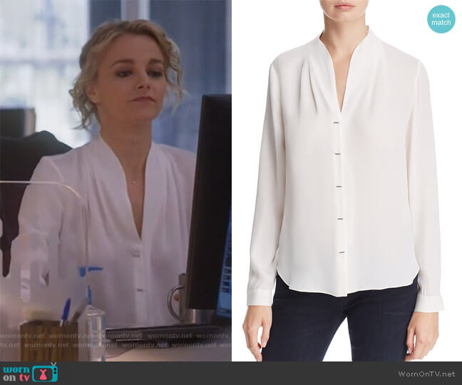 Elie Tahari Bea Bar Silk Blouse worn by Lizzie Needham (Bojana Novakovic) on Instinct