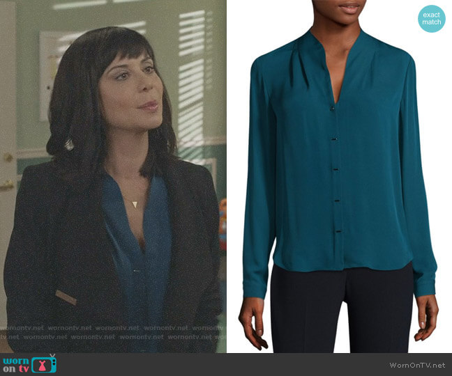 Elie Tahari Bea Silk Blouse worn by Cassandra Nightingale (Catherine Bell) on Good Witch