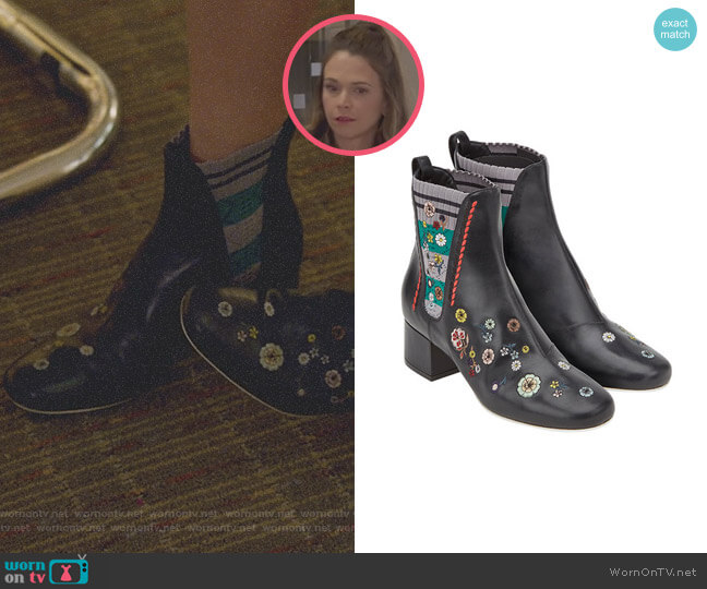 Fendi Floral Embroidered Boots worn by Liza Miller (Sutton Foster) on Younger