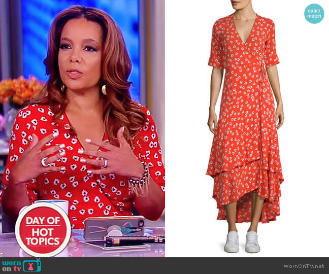 Ganni Floral Wrap Dress worn by Sunny Hostin on The View