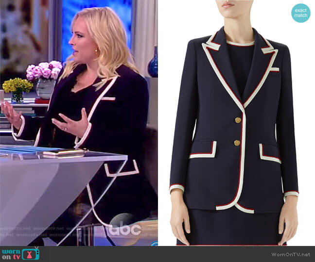 Gucci Grosgrain-trimmed cady blazer worn by Meghan McCain on The View