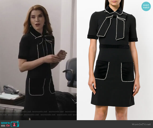 Gucci Pearl and Gem Embellished Dress worn by Kitty Montgomery (Julianna Margulies) on Dietland