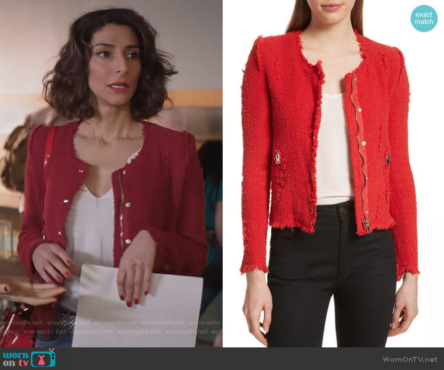 IRO Agnette Tweed Jacket worn by Delia (Necar Zadegan) on Girlfriends Guide to Divorce