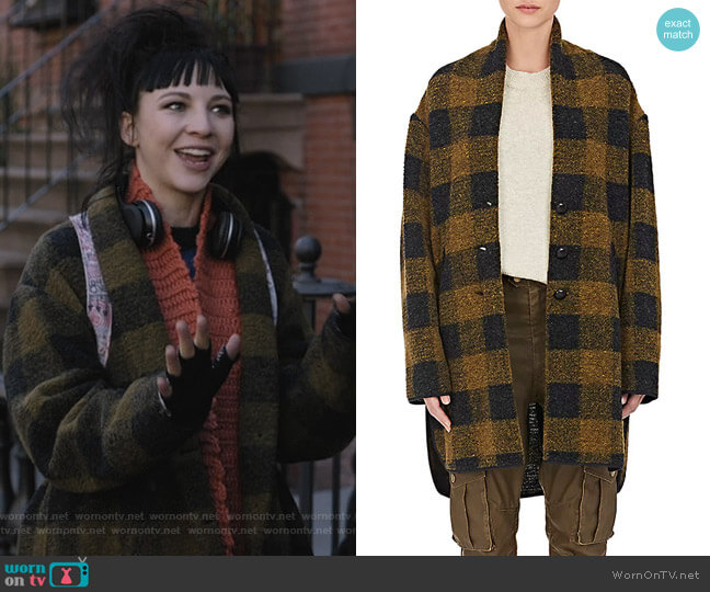 Isabel Marant Etoile Gino Checked Wool-Blend Coat worn by Leeta Albridge (Erin Darke) on Dietland