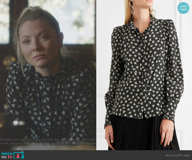 Isabel Marant Sloan Printed Silk-Chiffon Blouse worn by Jessie Caine (Kaitlin Doubleday) on Nashville