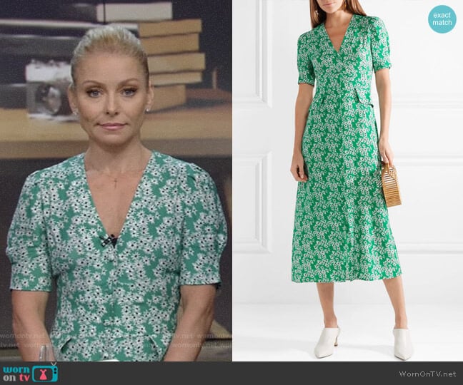 Rixo London Jackson Daisy Dream Midi Dress worn by Kelly Ripa on Live with Kelly and Mark