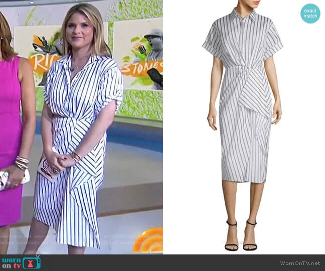 Jason Wu Dobby Striped Cotton Shirtdress worn by Jenna Bush Hager on Today