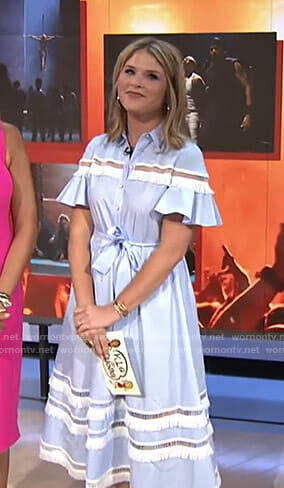 Jenna’s blue ruffled shirtdress on Today