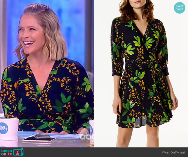 Karen Millen Floral Silk Dress worn by Sara Haines on The View