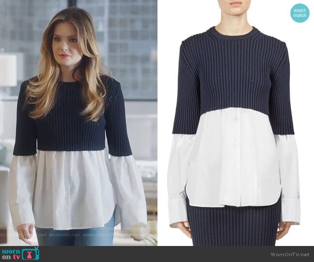 Kenzo Mixed Media Top worn by Sutton (Meghann Fahy) on The Bold Type