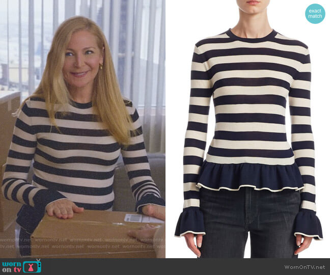 Khaite Claudia Wool Sweater worn by Pauline (Jennifer Westfeldt) on Younger